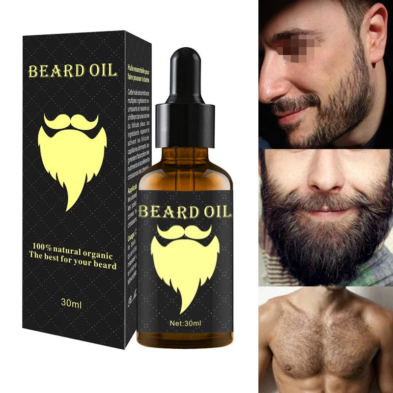 Facial hair growth with nourishing beard oil