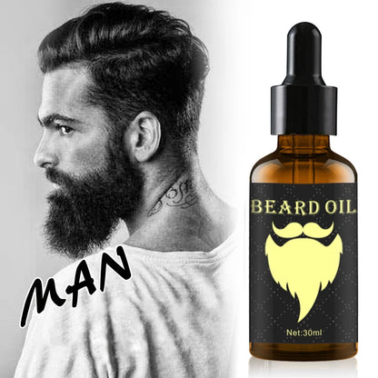 Facial hair growth with nourishing beard oil