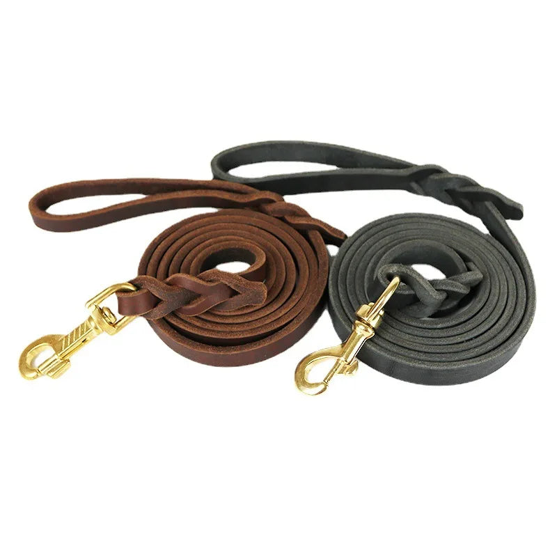 Genuine Leather Dog Leash for Training