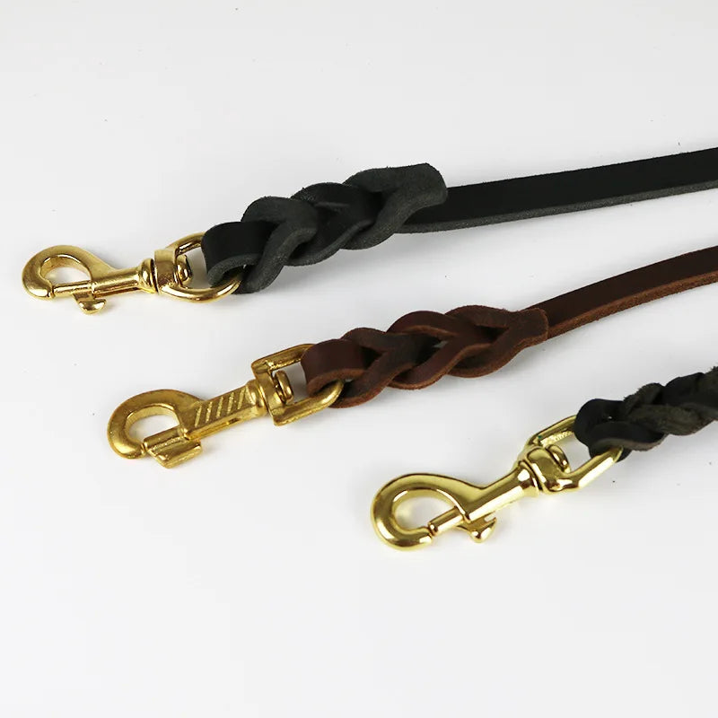 Genuine Leather Dog Leash for Training