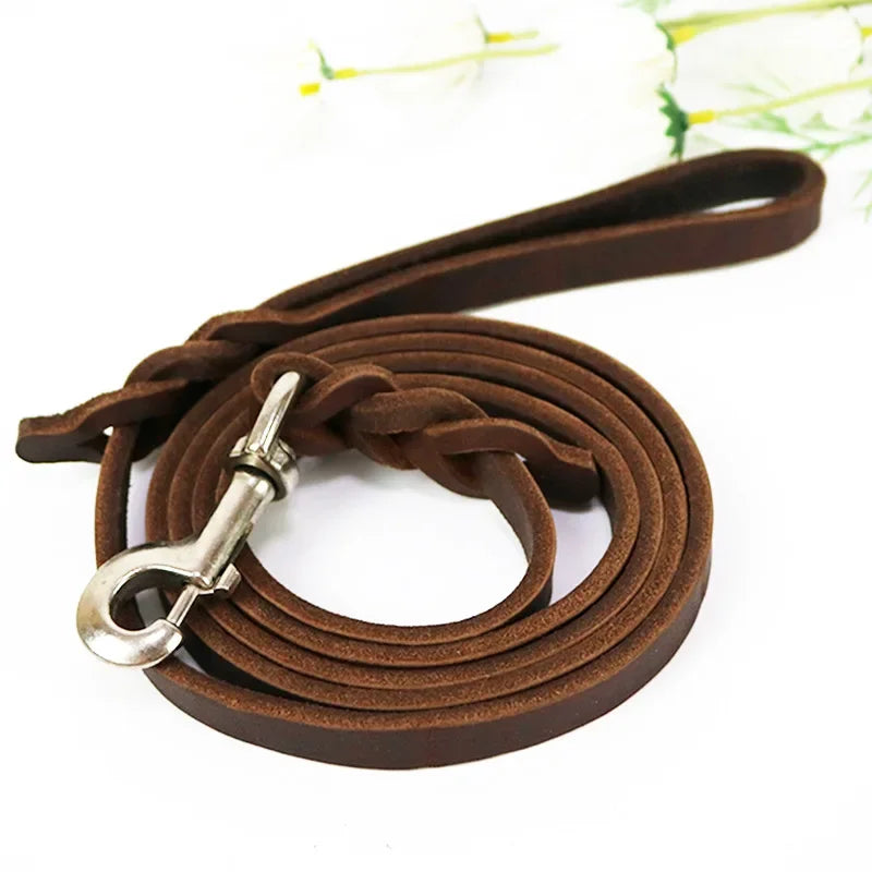 Genuine Leather Dog Leash for Training