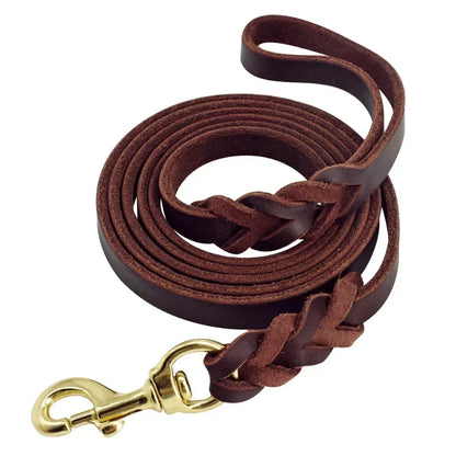 Genuine Leather Dog Leash for Training