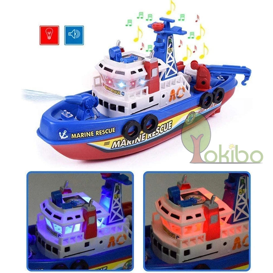 Baby Bath Toys Spray Water Swim Pool Bathing Toys for Kids Electric Boat Bath Toys with Light Music LED Light Toys For Baby