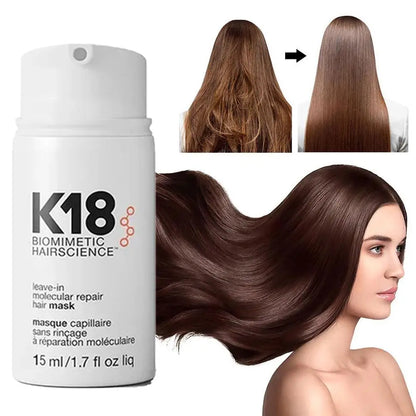 K18 Molecular Repair Hair Mask - Deep Conditioning Keratin Treatment for Soft, Restored and Healthy Hair 15ml