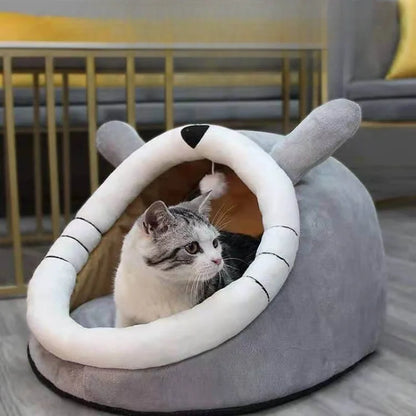 Winter Cute and Warm Cat/Dog House Foldable and Washable Puppy Cave Sofa Pet Bed House Suitable for Small and Medium Sized Dogs