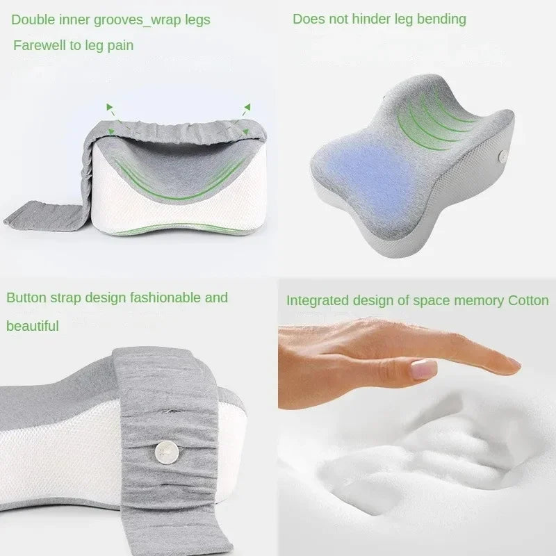 Orthopedic Slow Rebound Memory Cotton Clamp Leg Pillow Maternity Foot Pillow Strap Adjustable Side Sleeping Knee Leg Pillow