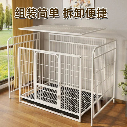 Large Dog Square Tube in Dog Cage Thickened Pet Cage Small Dog Iron Cage