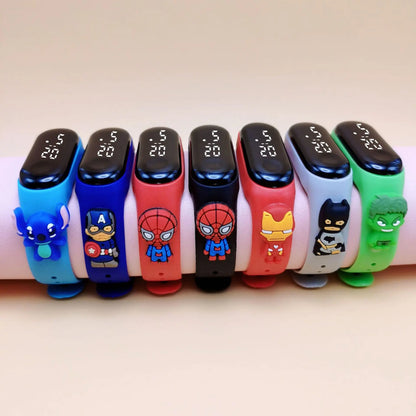 Disney Stitch LED Waterproof Kids Digital Watch Spiderman Hulk Children Watch Sports Touch Electronic Watch  Kids Gifts