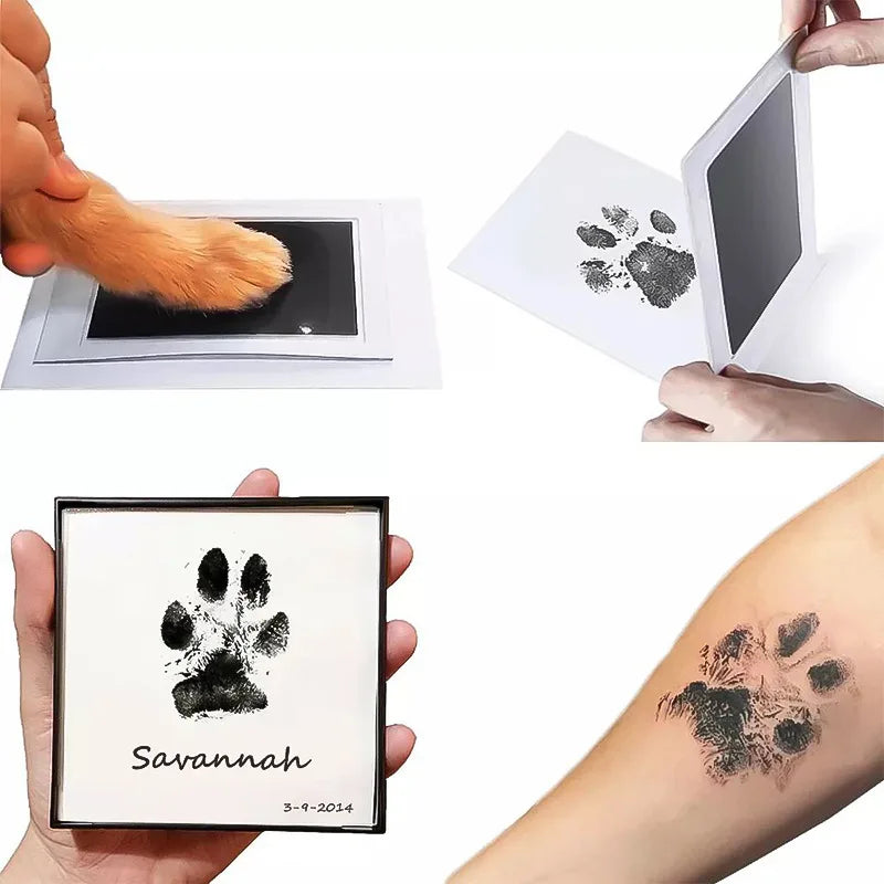 Dog Cat Footprint Pad Paw Print Ink Kit Pad Baby Handprint Stamp Safe Non-toxic Mess-free Printing DIY Easy Clean Pet Souvenir