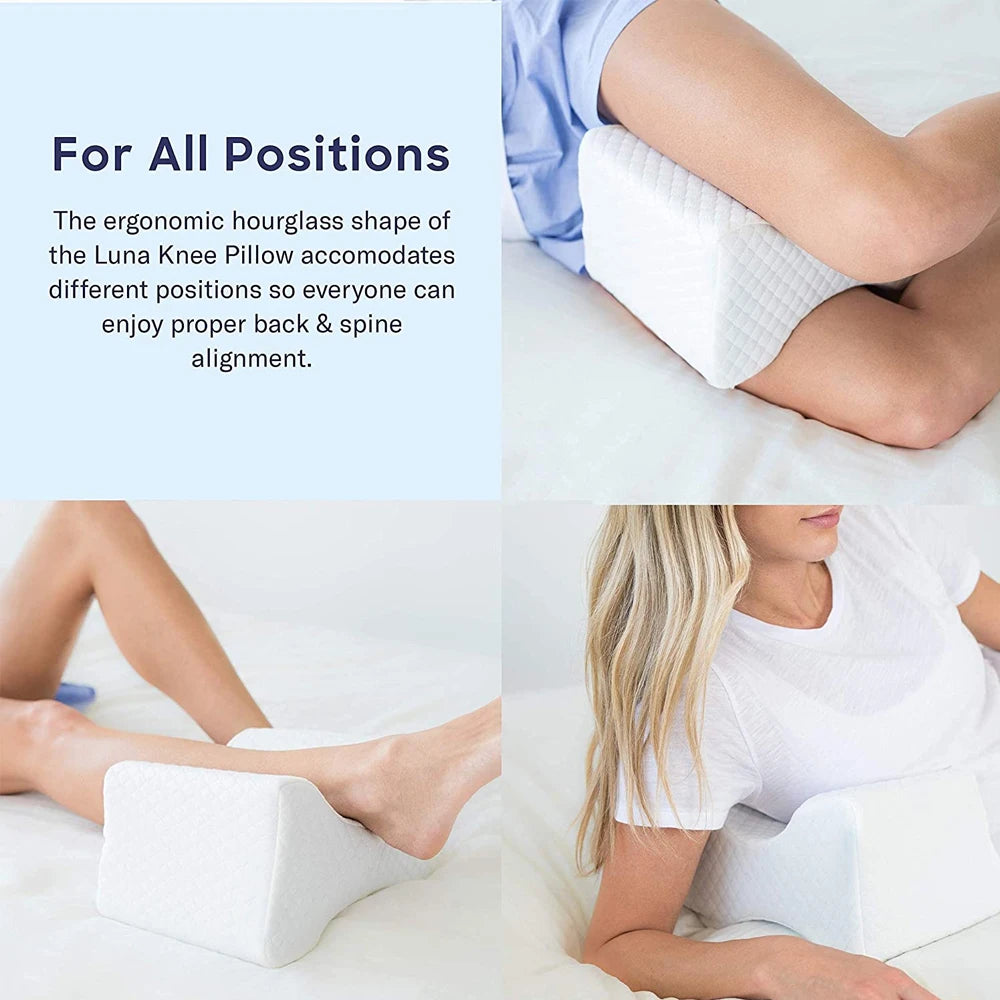 Knee Pillow for Side Sleepers, Memory Foam Wedge Contour, Leg Pillows for Sleeping, Spacer Cushion for Spine Alignment,Back Pain