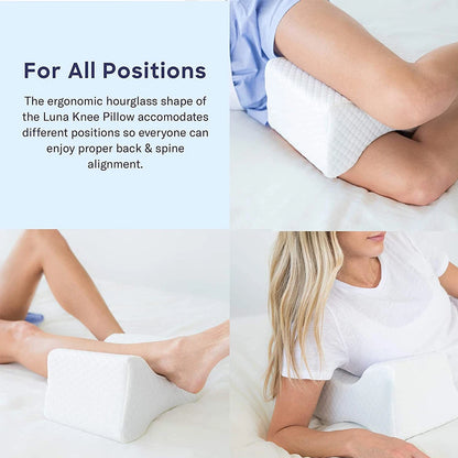 Knee Pillow for Side Sleepers, Memory Foam Wedge Contour, Leg Pillows for Sleeping, Spacer Cushion for Spine Alignment,Back Pain