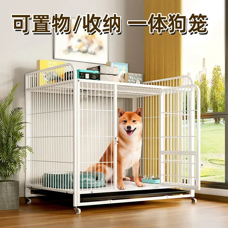 Large Dog Square Tube in Dog Cage Thickened Pet Cage Small Dog Iron Cage