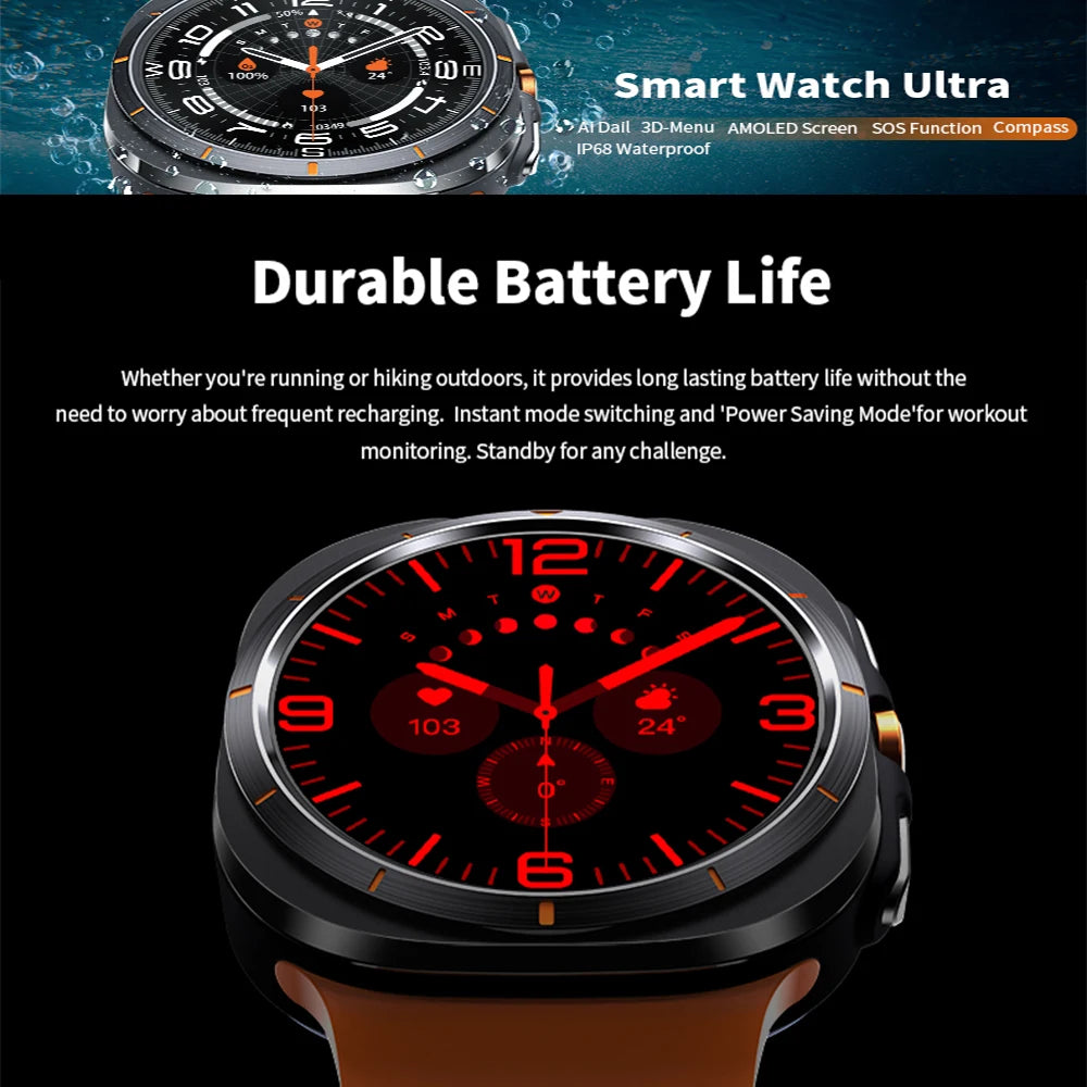 For Samsung Galaxy Watch 7 2024 New Classic Smart Watch Men women Custom Dial HD AMOLED Voice Call GPS NFC Tracker Sport Watches