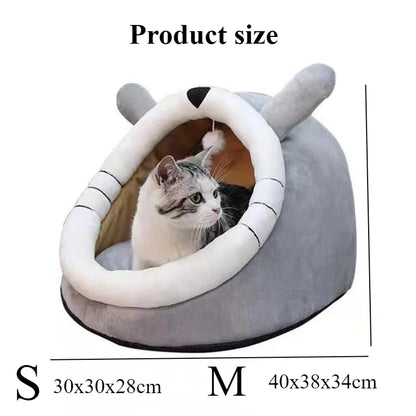 Winter Cute and Warm Cat/Dog House Foldable and Washable Puppy Cave Sofa Pet Bed House Suitable for Small and Medium Sized Dogs