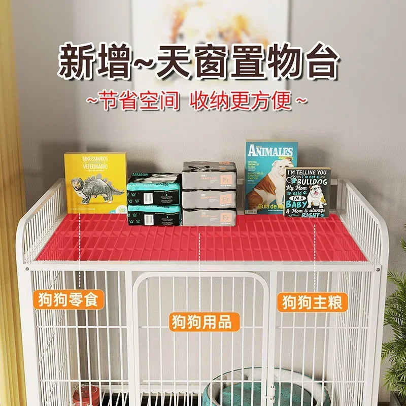 Large Dog Square Tube in Dog Cage Thickened Pet Cage Small Dog Iron Cage