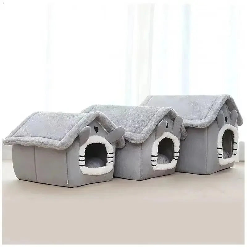 Indoor Warm Dog House Soft Pet Bed Tent House Dog Kennel Cat Bed Removable and Washable Cushion Suitable Four Season Universal