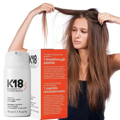 K18 Molecular Repair Hair Mask - Deep Conditioning Keratin Treatment for Soft, Restored and Healthy Hair 15ml