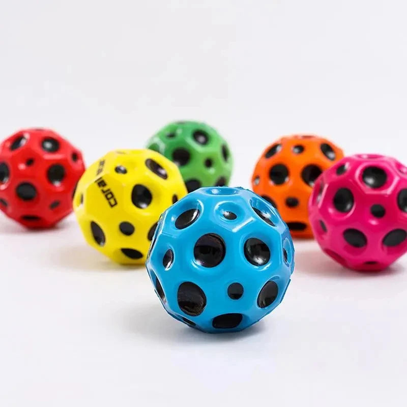 Bouncy Balls Rubber High Bouncing Balls for Kids Sensory Fidget Toys Stress Relief Hole Ball Sports Training Ball Outdoor Games